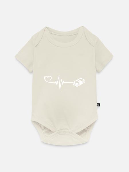 Geld Herzschlag - Baby Premium Kurzarmbody - Naturweiß