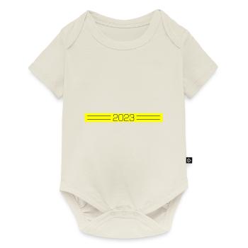 2023 Strich - Baby Premium Kurzarmbody - Naturweiß - Vorne