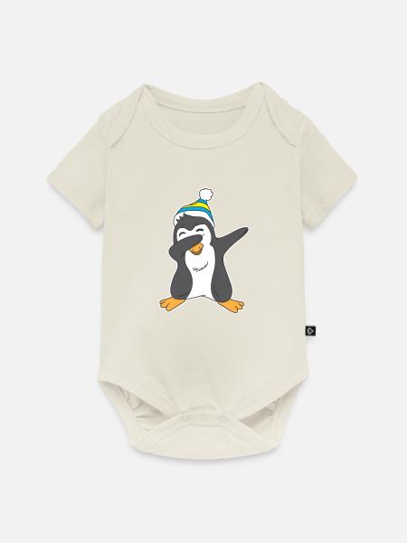 Pinguin Dab Pinguin Dabbing - Baby Premium Kurzarmbody - Naturweiß