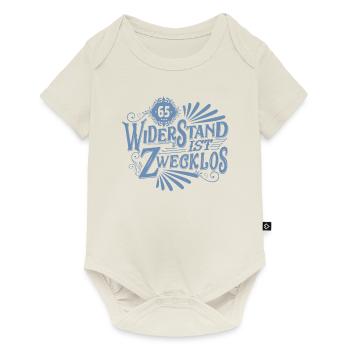 65. Geburtstag Widerstand ist zwecklos - Baby Premium Kurzarmbody - Naturweiß - Vorne