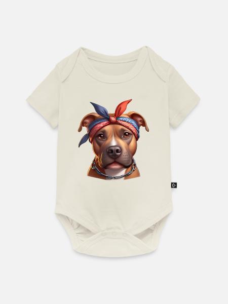 Pitbull Das Modell - Baby Premium Kurzarmbody - Naturweiß