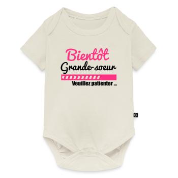 Bientôt grande soeur - Future grande-soeur - Body à manches courtes Premium Bébé - blanc cassé - Devant