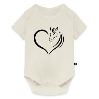 Amants de cheval - Chemise mignonne pour les filles - Body à manches courtes Premium Bébé - blanc cassé - Devant