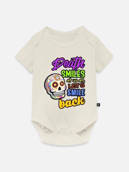 Schädel Farben 2 - Baby Premium Kurzarmbody - Naturweiß