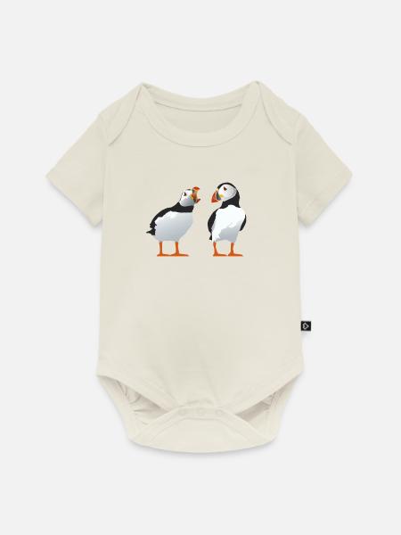 Schreiiger Papageientaucher - Baby Premium Kurzarmbody - Naturweiß