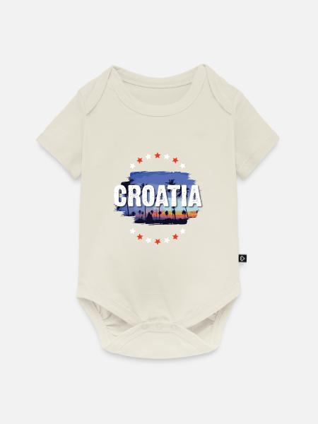 Croatia - Baby Premium Kurzarmbody - Naturweiß