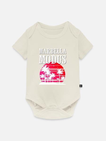 Marbella Modus - Baby Premium Kurzarmbody - Naturweiß