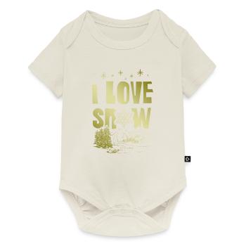 J’adore dire Snow - Body à manches courtes Premium Bébé - blanc cassé - Devant