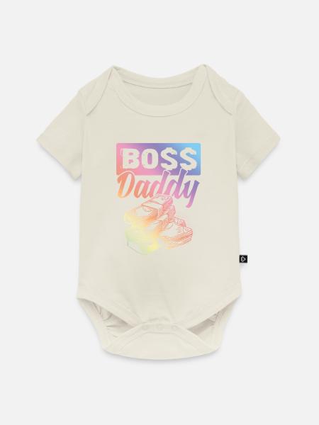 Boss Daddy - Baby Premium Kurzarmbody - Naturweiß