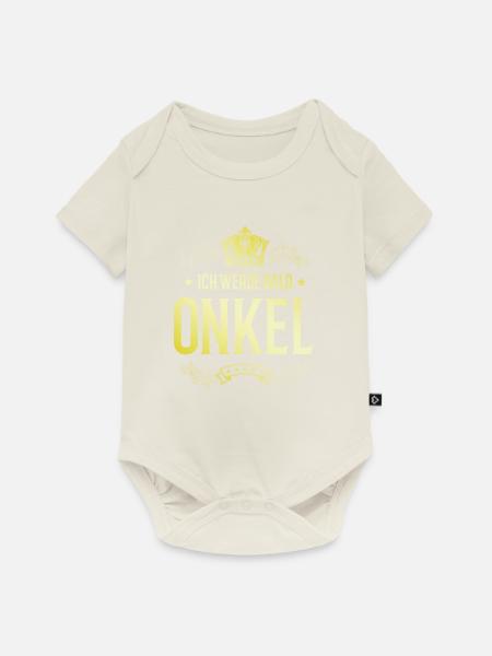 Ich werde Bald Onkel - Baby Premium Kurzarmbody - Naturweiß