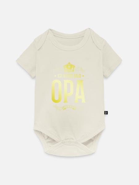 Ich werde Bald Opa - Baby Premium Kurzarmbody - Naturweiß