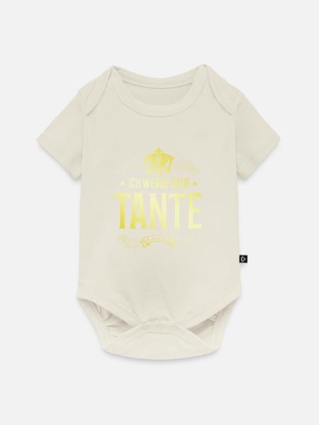 Ich werde Bald Tante - Baby Premium Kurzarmbody - Naturweiß