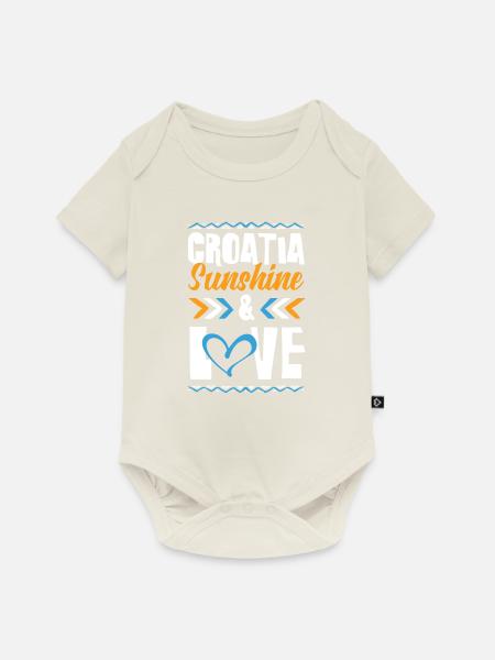 Croatia Love - Baby Premium Kurzarmbody - Naturweiß