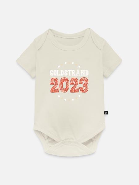 Goldstrand 2023 - Baby Premium Kurzarmbody - Naturweiß