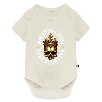 Mallorca 2023 King Skull Party - Baby Premium short-sleeve bodysuit - off white - Front