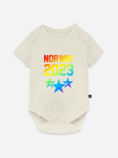 Norway 2023 - Baby Premium Kurzarmbody - Naturweiß