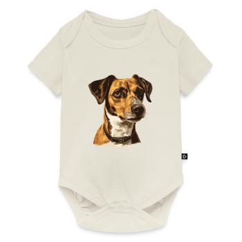 Jack Russel Terrier Hund Portrait - Baby Premium Kurzarmbody - Naturweiß - Vorne