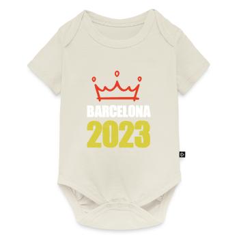 Barcelone 2023 - Body à manches courtes Premium Bébé - blanc cassé - Devant