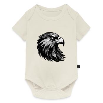 Tête d’aigle Portrait Animal - Body à manches courtes Premium Bébé - blanc cassé - Devant