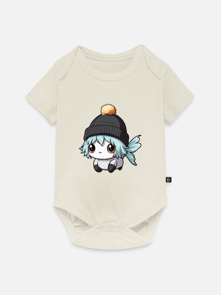 Fisch Winter Comic - Baby Premium Kurzarmbody - Naturweiß