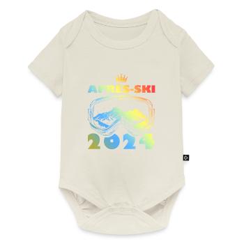Après-ski 2024 Vacances au ski colorées - Body à manches courtes Premium Bébé - blanc cassé - Devant