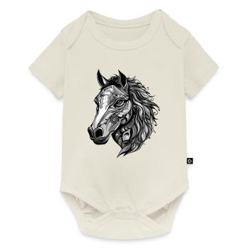 Horse Portrait Head Animal - Baby Premium short-sleeve bodysuit - off white - Front
