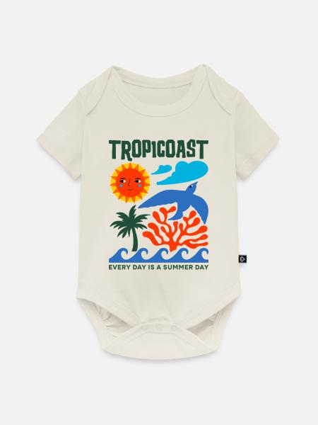 Sommerliche retro-elemente - Baby Premium Kurzarmbody - Naturweiß