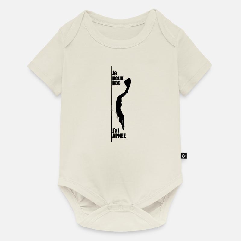 Je peux pas j'ai apnée dynamique statique plongée - Body à manches courtes Premium Bébé - blanc cassé