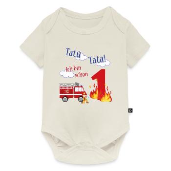 Tatü Tata! Ich bin schon 1 - Feuerwehr Geburtstag - Baby Premium Kurzarmbody - Naturweiß - Vorne