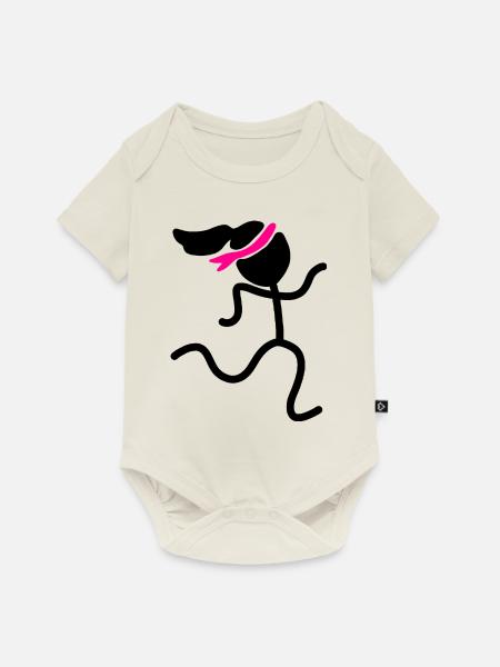 Sport Rennen Laufen - Baby Premium Kurzarmbody - Naturweiß