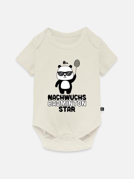 Nachwuchs Badminton Baby Junge Mädchen Panda - Baby Premium Kurzarmbody - Naturweiß