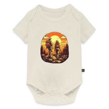 Cool hiker motif - hiking in the mountains - Baby Premium short-sleeve bodysuit - off white - Front