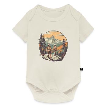 Cool hiker motif - hiking in the mountains - Baby Premium short-sleeve bodysuit - off white - Front