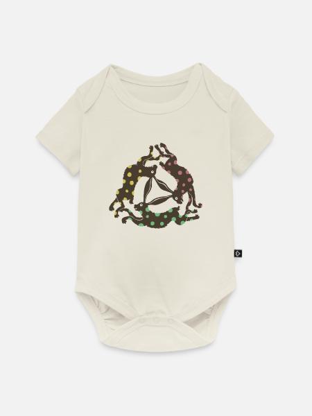 Drei Oster Hasen - Baby Premium Kurzarmbody - Naturweiß