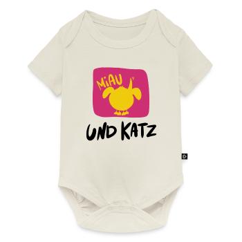 Pärchen Katze - Baby Premium Kurzarmbody - Naturweiß - Vorne