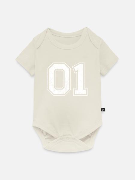 Anzahl 01 - Baby Premium Kurzarmbody - Naturweiß