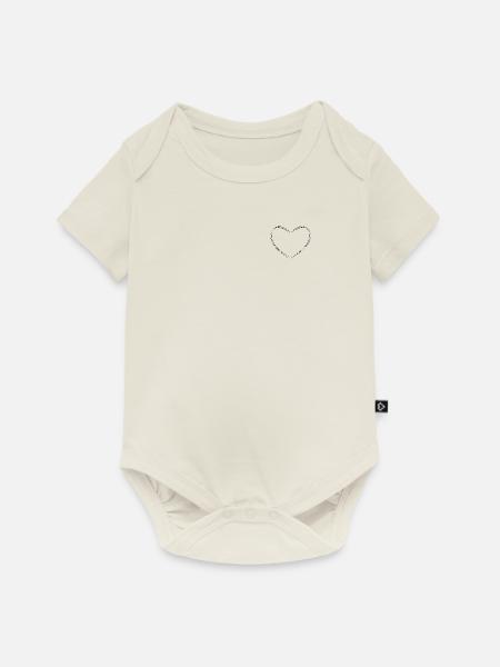 Heart - Baby Premium Kurzarmbody - Naturweiß