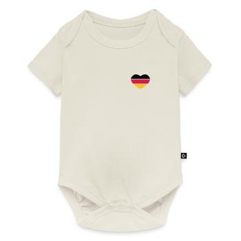 Heart 3colored - Black Red Gold - Germany - Baby Premium short-sleeve bodysuit - off white - Front