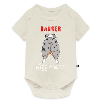 Danger Wiggle Butt Berger australien - Body à manches courtes Premium Bébé - blanc cassé - Devant