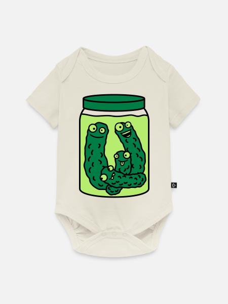 Funny Cucumber Preserving Jar - Baby Premium Kurzarmbody - Naturweiß
