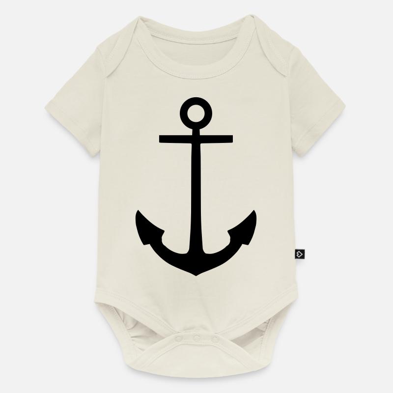 anker - Baby Premium Kurzarmbody - Naturweiß