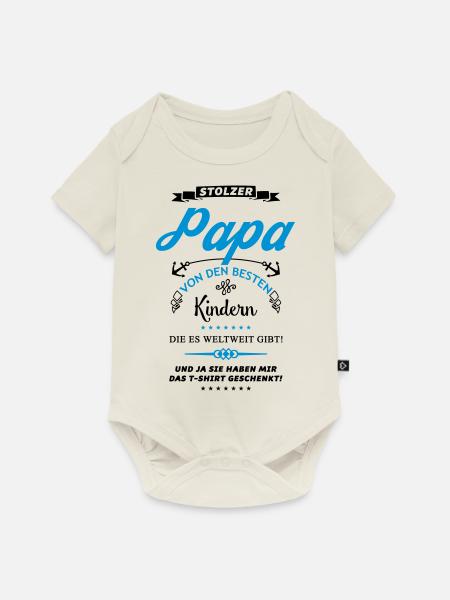 stolzer papa - Baby Premium Kurzarmbody - Naturweiß