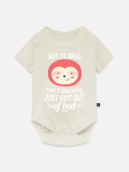 Faultier aus dem Bett - Baby Premium Kurzarmbody - Naturweiß