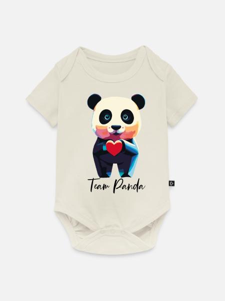 PANDA - Baby Premium Kurzarmbody - Naturweiß