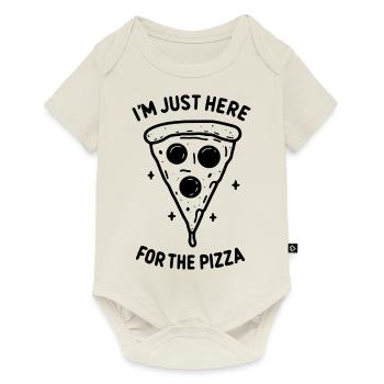Je suis juste là pour la pizza - Body à manches courtes Premium Bébé - blanc cassé - Devant