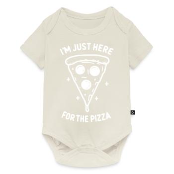 Je suis juste là pour la pizza - Body à manches courtes Premium Bébé - blanc cassé - Devant