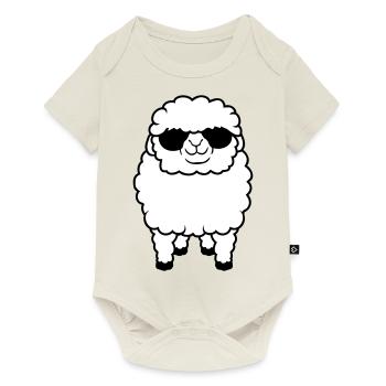 Sheep Sunglasses Party Sheep Lamb Cute Cool - Baby Premium short-sleeve bodysuit - off white - Front