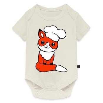 Fox Chapeau de chef Chef Cuisine Restaurant Cuisine - Body à manches courtes Premium Bébé - blanc cassé - Devant