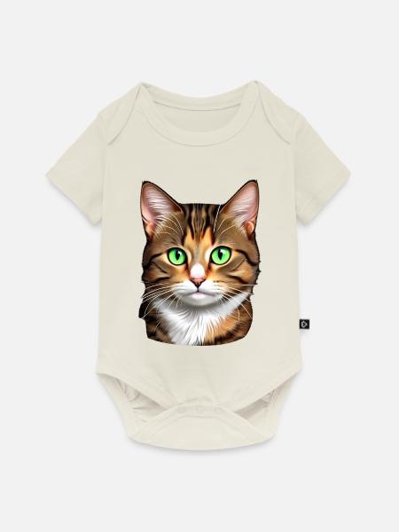Süße Katze - Baby Premium Kurzarmbody - Naturweiß