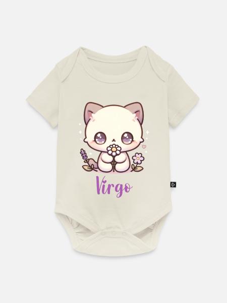 Süße Virgo Sternzeichen Astrologie Geschenk - Baby Premium Kurzarmbody - Naturweiß